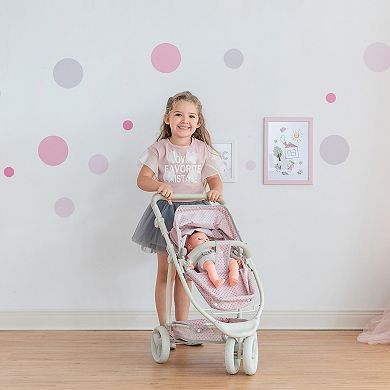 Olivia's Little World Polka Dots Princess 2-in-1 Baby Doll Stroller