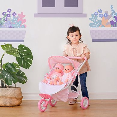 Olivia's Little World Twinkle Stars Princess Baby Doll Twin Strollers