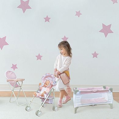 Olivia's Little World Polka Dots Princess 3 in 1 Doll Nursery Set