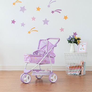 Olivia's Little World Twinkle Stars Princess 2-in-1 Baby Doll Stroller