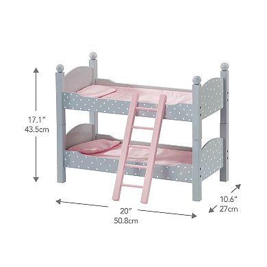 Olivia's Little World Polka Dots Princess 18" Doll Double Bunk Bed