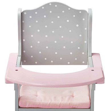 Olivia's Little World Table à Langer Poupée - Grise à Pois Avec Rangement