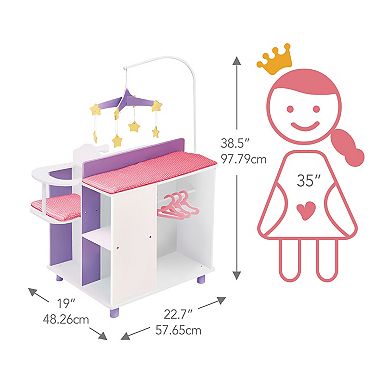 Olivia's Little World Little Princess Baby Doll Changing Station with Storage