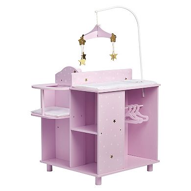 Olivia's Little World Twinkle Stars Princess Baby Doll Changing Station with Storage