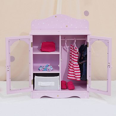 Olivia's Little World Twinkle Stars Princess 18" Doll Fancy Closet with 3 Hangers