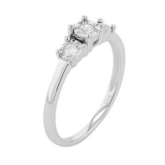 Sterling Silver 1/4 Carat T.W. Diamond 3-Stone Engagement Ring