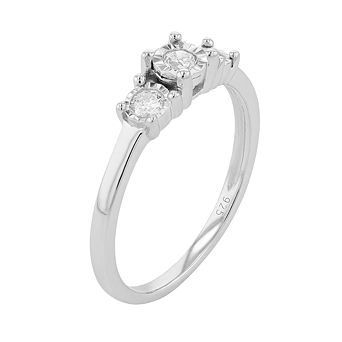 Sterling Silver 1/4 Carat T.W. Diamond 3-Stone Engagement Ring