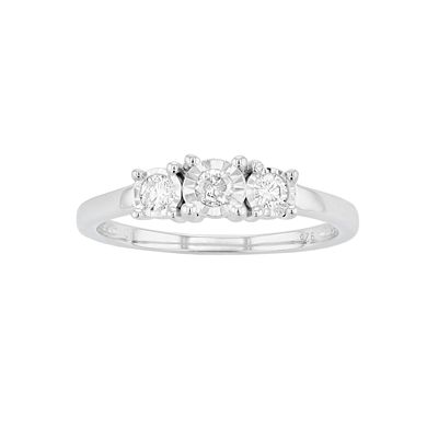 Sterling Silver 1/4 Carat T.W. Diamond 3-Stone Engagement Ring