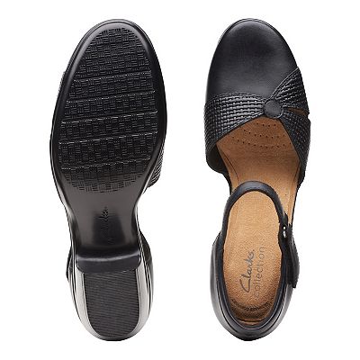 (取寄) クラークス レディース エミリー ラエ Clarks women Clarks Emily Rae Black Leather Clarks® Emily Rae Women's Leather Ankle Strap Pump