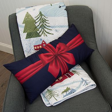 Donna Sharp Winter Wonderland Red Bow Decorative Pillow