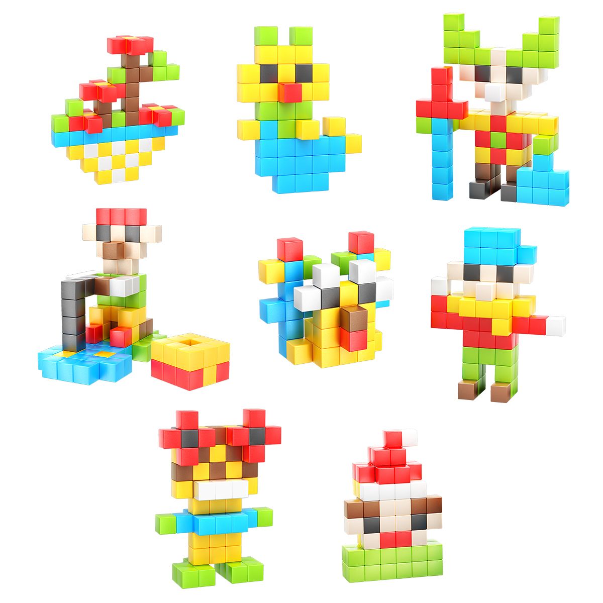 PicassoTiles PMC303 Magnet Cube Building Blocks 108 Pieces 1.2\" Magnetic Cubes Toy