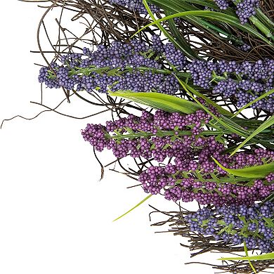 Lavender Spiral Vine Wreath 22-Inch Unlit