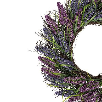 Lavender Spiral Vine Wreath 22-Inch Unlit