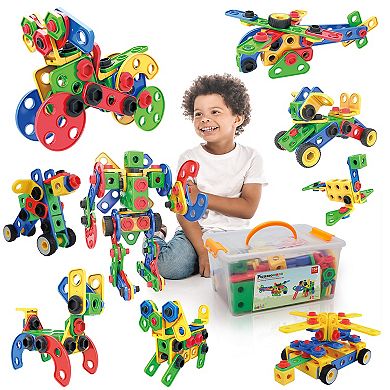Picassotiles 152 PC Construction Building Engineering Set, STEM Toy, Learning Toy for Kids Ages 3+