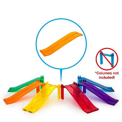 PicassoTiles 6 PC Race Track Ramp, Race Track, Magnetic Tiles, Magnetic Building Toys for Kids 3+