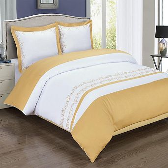 Amalia 3 pc Cotton Embroidered Duvet Cover Set
