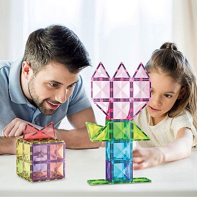 PicassoTiles 63 PC Magnetic Tiles Toy Set, Magnetic Building Blocks for Kids, Magnet for Kids 3+