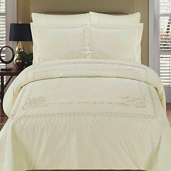 Athena Embroidered 3 pc Duvet Cover Set