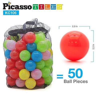 PicassoTiles Inflatable Bounce House Jump & Slide with Pit Balls for Kids Age 3 & Up, KC106