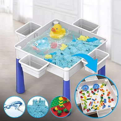 PicassoTiles 581 PC Building Blocks, Marble Run Building Set, Activity Center Table & Chair Set