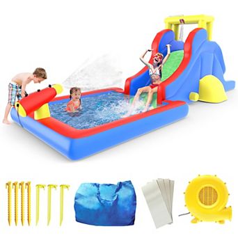 PicassoTiles Outdoor Inflatable Water Slide Castle Kids Bounce House with Pool Area (Splash Zone)