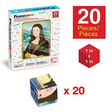 PICASSO-TILES 20pc Magnetic Blocks World Famous Paintings Theme Magnetic Building Blocks for Kids 3+