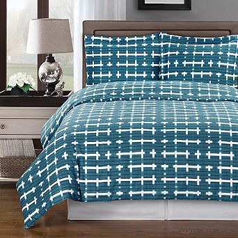 Norwich 100% Cotton 3 pc Reversible Duvet Cover Set