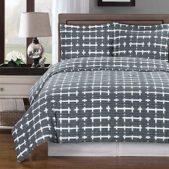 Norwich 100% Cotton 3 pc Reversible Duvet Cover Set