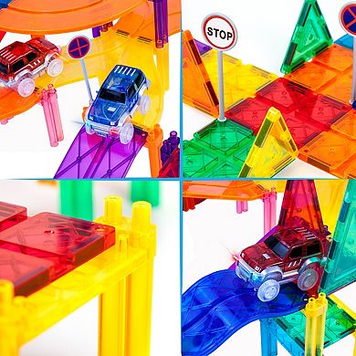 Picasso Tiles 150 PC Race Track, Magnetic Tiles, Magnetic Building Toys for Kids 3+