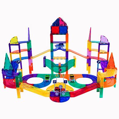 Picasso Tiles 150 PC Race Track, Magnetic Tiles, Magnetic Building Toys for Kids 3+