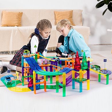 Picasso Tiles 150 PC Race Track, Magnetic Tiles, Magnetic Building Toys for Kids 3+