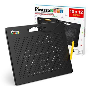 PicassoTiles Large Magnetic Drawing Board in Black with 748 Beads for Kids Ages 3+ PTB01-BLK