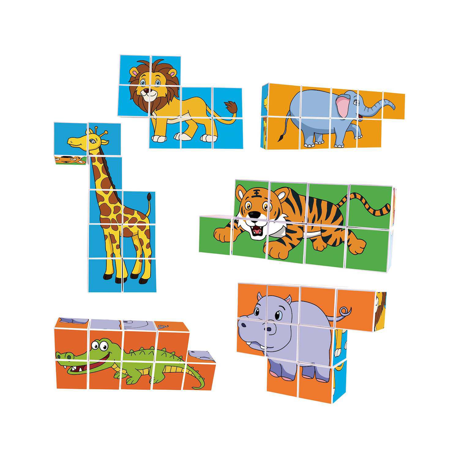 VIGA jigsaw puzzle rack with 12 puzzles, 12 parts/ 1 set, 2 puzzle pieces