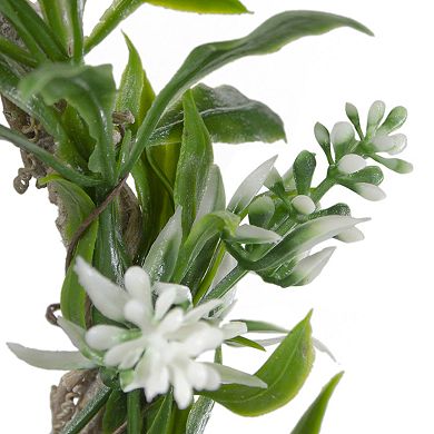 Mini Floral and Foliage Spring Wreath Yellow 9"