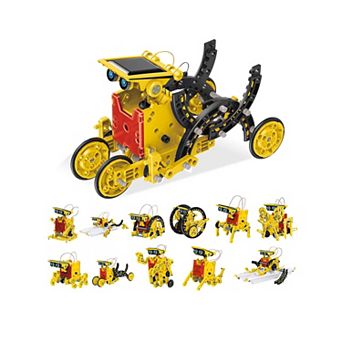 PicassoTiles 12-in-1 STEM Kids Solar Powered Space Robot Science Kit PBM01, Children Ages 8+