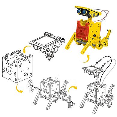PicassoTiles 12-in-1 STEM Kids Solar Powered Space Robot Science Kit PBM01, Children Ages 8+