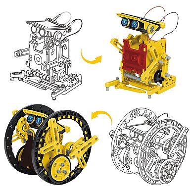 PicassoTiles 12-in-1 STEM Kids Solar Powered Space Robot Science Kit PBM01, Children Ages 8+