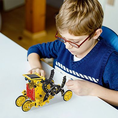 PicassoTiles 12-in-1 STEM Kids Solar Powered Space Robot Science Kit PBM01, Children Ages 8+