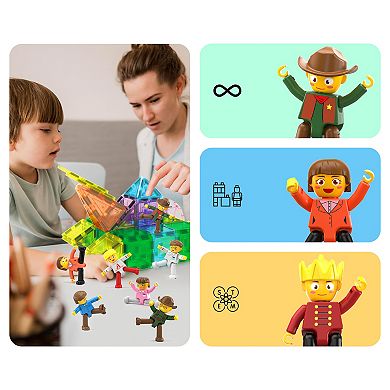 Picassotiles 15 PC Character Figure Set, Magnetic Tiles and Brick Compatible for Kids 3+