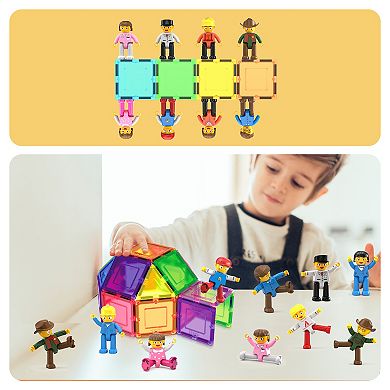 Picassotiles 15 PC Character Figure Set, Magnetic Tiles and Brick Compatible for Kids 3+