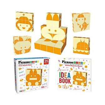 PicassoTiles 25 pc Magnetic Blocks Mix & Match, Magnetic Building Blocks for Kids 3+, Mgnet Toy Set