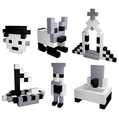 PICASSO-TILES 101 PC Magnetic Blocks, Black and White, Magnetic Building Blocks for Kids 3+