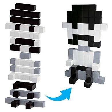 PICASSO-TILES 101 PC Magnetic Blocks, Black and White, Magnetic Building Blocks for Kids 3+