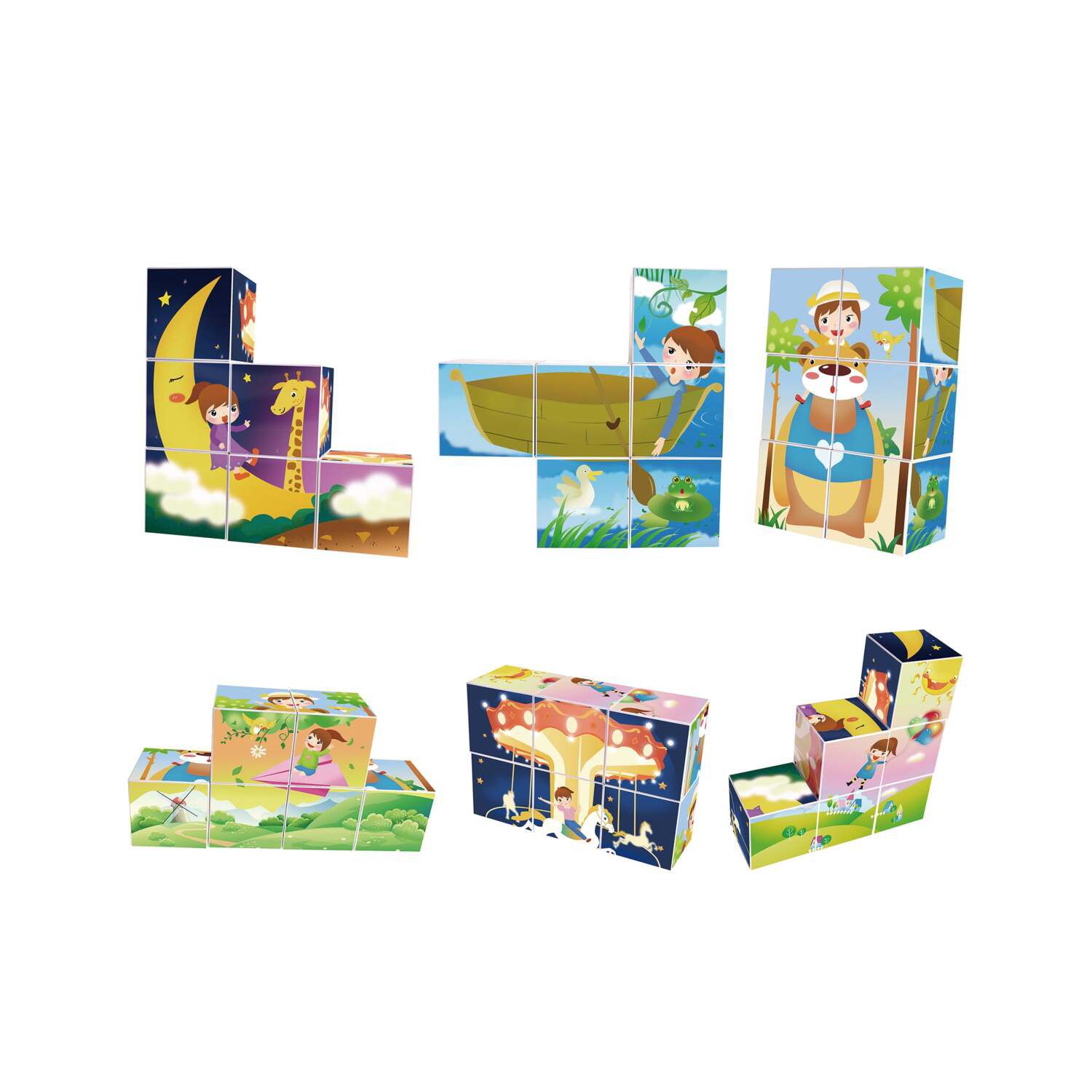 Детские конструкторы PICASSO-TILES 6 pc Magnetic Cubes, Magnetic Building Blocks for Kids, Magnet Toy for Kids Ages 3+ — фото 1