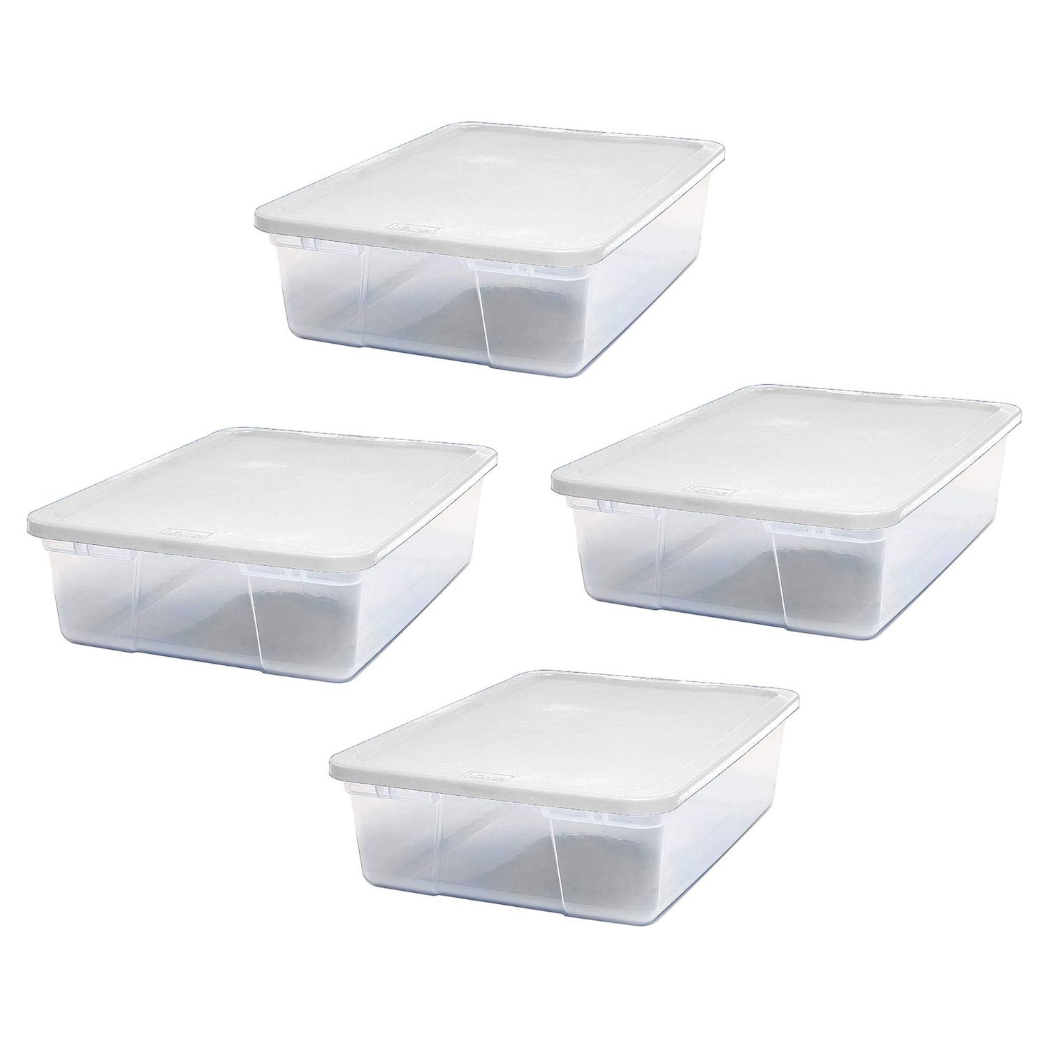 Sterilite 200 Quart Clear Stackable Latching Storage Box Container, Grey, 6  Pack
