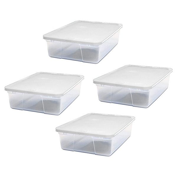 Homz 28 Qt Snaplock Clear Plastic Storage Container Bin With Secure Lid ...