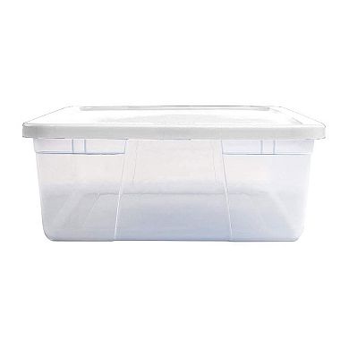 Homz 28 Qt Snaplock Clear Plastic Storage Container Bin With Secure Lid (4 Pack)