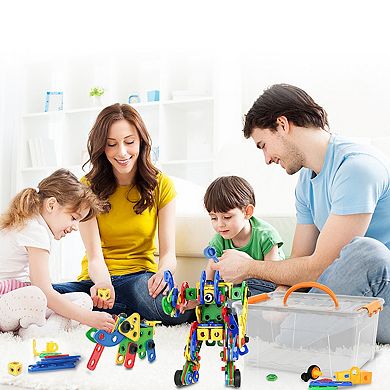 PicassoTiles 201 PC Construction Building Engineering Set, STEM Toy, Learning Toy for Kids Ages 3+