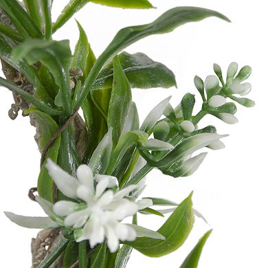 Mini Floral and Foliage Spring Wreath Yellow 7"