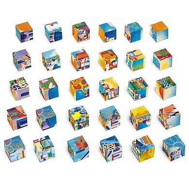 PicassoTiles 30 PC 6-in-1 World Famous Paintings Magnetic Blocks, Building Blocks for Kids 3+